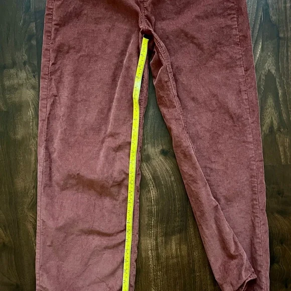 Old Navy Corduroy Pants Extra High Rise Sky-Hi Wide Leg Amber Brick Red Size 6 - Picture 2 of 7